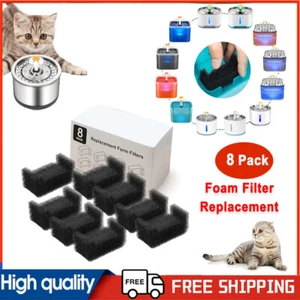 8 Schaum Filter Haustier Trinkwasser Filter Schwamm Hund Katze Brunnen Ersatz - Picture 1 of 5