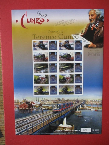 Terence Cuneo 100th Anniversary Ed 245/1000 Com Sheet 1st Signed By Carole Cuneo Cover