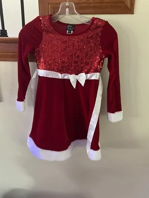 Pink & Violet Red Velvet Santas Helper Christmas Holiday Dress Size 8 * - Image 1 of 4