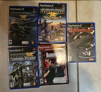 Ps2 PlayStation 2 Game Lot Complete Socom Rainbow Six 3  Gun Club - Image 1 of 3
