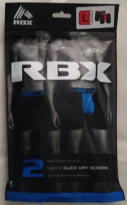 NUEVO EN PAQUETE RBX RENDIMIENTO DEPORTIVO HOMBRE 2 NEGRO CON ROJO BOXER ROPA INTERIOR PEQUEÑA $24 Foto 1 de 2