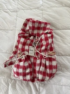 Vintage DKNY Stoff Picknick Rucksack Y2K 90er Neu mit Etikett kultig rot weiß Tischdecke italienisch - Bild 1 von 8