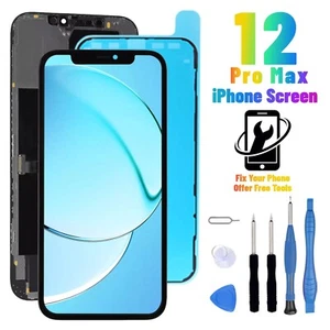 For iPhone 12 Pro Max LCD Screen Replacement Touch Digitizer Display With Frame - Picture 1 of 12
