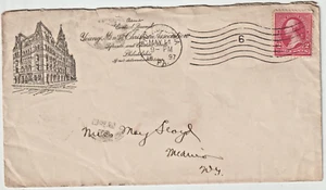Philadelphia PA 1897 YMCA Illust advt coverw/ Medina NY duplex reverse (g458) - Picture 1 of 2