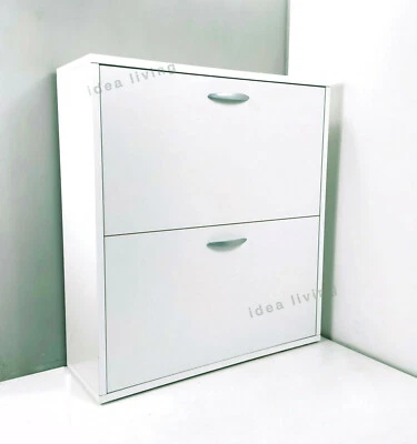 Scarpiera bianca 2 ribalte doppia profondità multiuso in kit made in Italy - Immagine 1 di 4