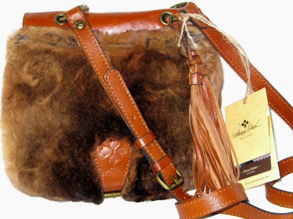 Bolso Bandolera Patricia Nash Cuero Solapa Karisa Piel Natural Sillín Nuevo con Etiquetas $199 Foto 1 de 4