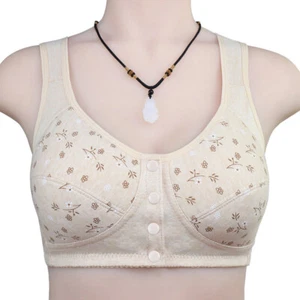 Push Up Bralette Full Cotton Women Underwear Wireless Bras Front Closure Bra - Picture 1 of 20