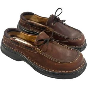 Vintage Rare Born Handcrafted Leather Lace Up Moc Toe Oxfords Women Sz 6 (New) - Picture 1 of 10