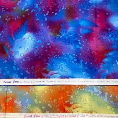 Fossil Fern Batik Bundle 1yd ea Benartex 100% cotton to quilt or sew 2 yds total - Image 1 of 4