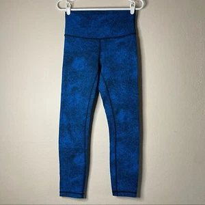 LULULEMON schockierende blaue Spray Jacquard High Times Hose Leggings 6 - Bild 1 von 10