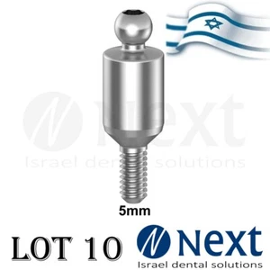 Lot x 10 Dental ball attachment abutment internal hex titanium 5 мм - Picture 1 of 4