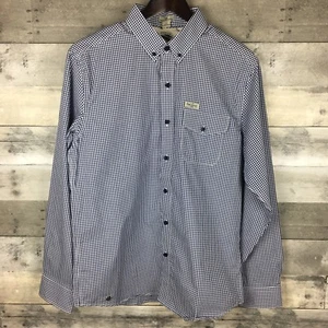 Disney Twenty Eight & MAIN Mens Dress Shirt Dapper Gingham Plaid Navy/White Sz S - Picture 1 of 12