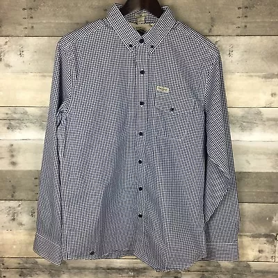 Camisa de vestir Disney Twenty Eight & MAIN para hombre Dapper guinga a cuadros azul marino/blanco talla S Foto 1 de 4