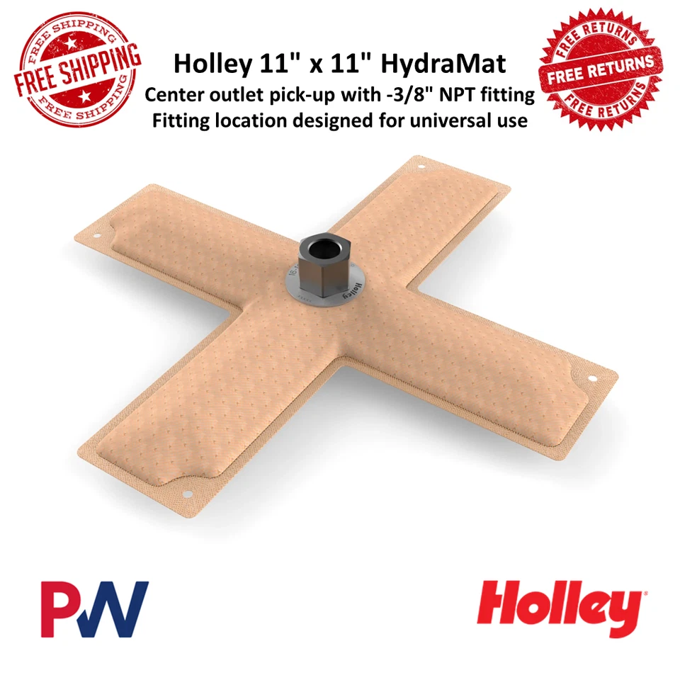 Holley 11" x 11" HydraMat, cruz, toma de salida central con montaje NPT de -3/8" Foto 1 de 4
