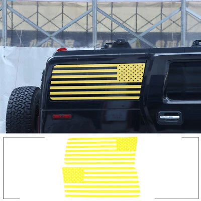 Calcomanías adhesivas amarillas para ventana trasera bandera americana para Hummer H2 03-09 2 piezas Foto 1 de 4
