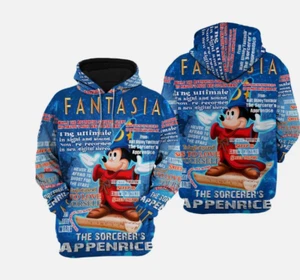 FELPA CON CAPPUCCIO 3D TOPOLINO FANTASIA PAROLE MODELLO CITAZIONI DISNEY REGALO HALLOWEEN MIGLIOR PREZZO - Foto 1 di 3