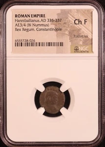 Roman Empire Hannibalianus AE Nummus (335 AD) -NGC Choice Fine! Rare! Euphrates - Picture 1 of 11