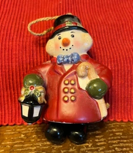 VTG Ceramic Snowman, Lantern, Bell Ornament Dangling Boots Holiday Decor 5" - Picture 1 of 8