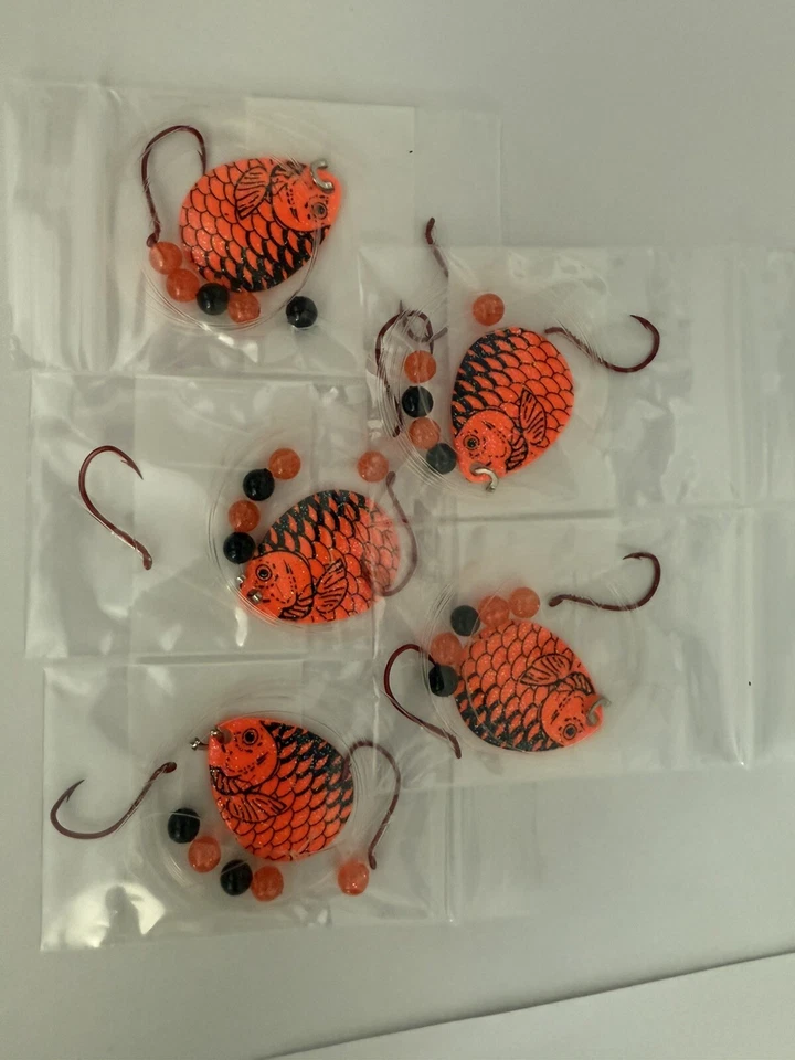 5 Spinner Crawler Harness Size 4 Colorado Blades 2 Hook Orange Scalefish - Image 1 of 1