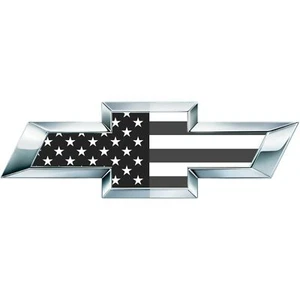 2 BW Classic American Flag Universal Chevy Silverado Bowtie Vinyl Sheets Overlay - Picture 1 of 2
