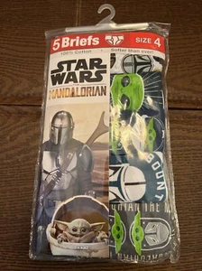 NIP Star Wars The Mandalorian 5 pack Cotton Briefs Size 4 Boys  - Picture 1 of 2