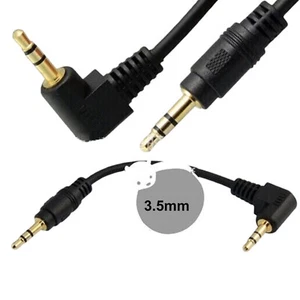 1pc Short 3.5mm Male To Male 90 Degree Right Angled Car iPod MP3 Aux Audio Cable - Picture 1 of 8
