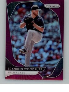 2020 Panini Prizm Brandon Woodruff 4   Milwaukee Brewers Purple Prizm