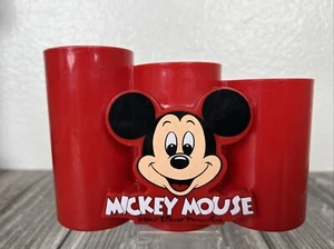 Mickey Mouse Walt Disney Productions Lucky Corporation Red Pencil Holder - Picture 1 of 12