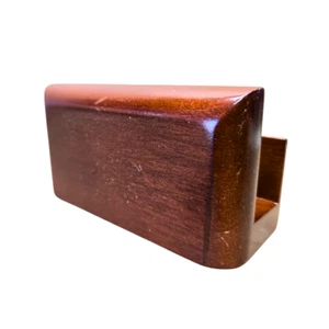 NEWELL Office Products Walnut Wood Business Card Holder Desktop - Picture 1 of 4