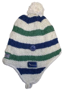Vancouver Canucks CCM Knit Hat With Ear Flaps - Osfa - Picture 1 of 5