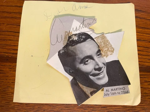 AL MARTINO signed Photo singer and actor in The Godfather Cover