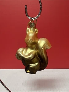 Woodsy Eichhörnchen klein Glas Weihnachtsschmuck 4" Waldtier Natur - Bild 1 von 5