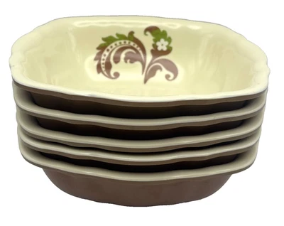 Juego de cinco (5) cuencos de melamina borde festoneado comedor exterior Foto 1 de 4