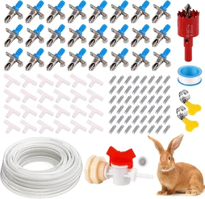 Automatic Rabbit Watering System, Rabbit Waterer Kit System Gravity Fed Include - Picture 1 of 7