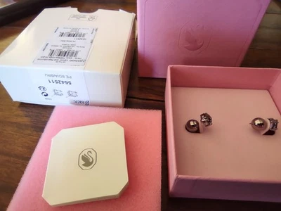 Swarovski Millenia Stud Earrings Black Rhodium Plated Clear Crystals - Image 1 of 4