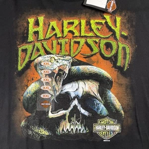 Camiseta Harley-Davidson Víbora Serpiente Calavera Llama 2XL Nueva Orleans LA Y2K Camisa Motociclista - Imagen 1 de 15