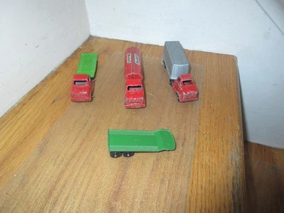 Lote de 4 semirremolques de juguete Tootsie Ford tractor de carga remolque plano móvil cisterna Foto 1 de 4