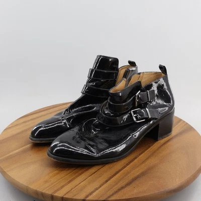 Botines Franco Sarto Raina charol negro talla 8,5 brillantes versátiles Foto 1 de 4