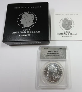 2021 D Denver ANACS MS70 - Silver Morgan Dollar $1 US Coin #56943C - Picture 1 of 5