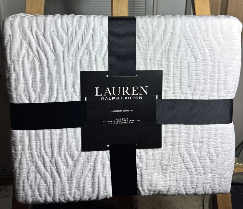 Edredón Lauren Ralph Lauren Wiley KING Blanco 100% Algodón Jacquard Nuevo con Etiquetas Nuevo en Paquete Foto 1 de 4