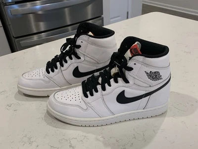 Air Jordan 1 Retro OG Alto Blanco/Negro Para Hombre Talla 8 | 372704-031 | 2016 Foto 1 de 4