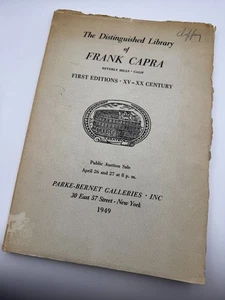 Auction Catalogue of FRANK CAPRA'S FABULOUS RARE BOOK COLLECTION 1949 Paperback - Picture 1 of 4
