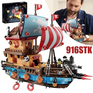 Piratenschiff Baustein Set mit LED-Licht Mini Bausteine Klemmbausteine Haus Toy - Bild 1 von 12