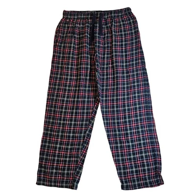 Pantalones de pijama de franela a cuadros IZOD para hombre talla L algodón con cordón Foto 1 de 4