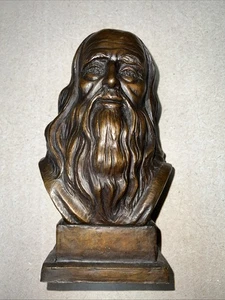 Leonardo Da Vinci New Arts Foundry Baltimore Maryland 9” Bronze Signed R. Fagone - Picture 1 of 17