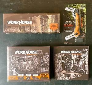 Tethrd Grit Saddle XL Bottomland Platform Workhorse Sticks Saw Combo Package New - Picture 1 of 2