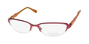 NEW LILLY PULITZER JADE GLASSES HALF-RIM RECTANGULAR BE METAL & PLASTIC - Picture 1 of 8