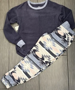Conjunto de pijama polar azul Cuddl Duds para mujer talla pequeña nuevo con etiquetas acogedor azteca - Imagen 1 de 8