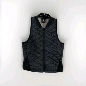 Nike AeroLayer Running Vest Womens XS Black Quilted Insulated Zip CJ5562-010 - Picture 1 of 11