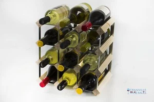 Cranville wine rack storage 12 bottle pine wood and metal wine rack self build - Picture 1 of 5